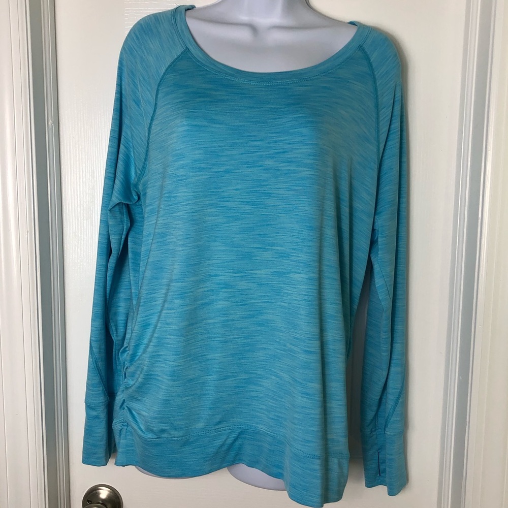 CALVIN KLEIN | Performance Long-Sleeve Blue Shirt